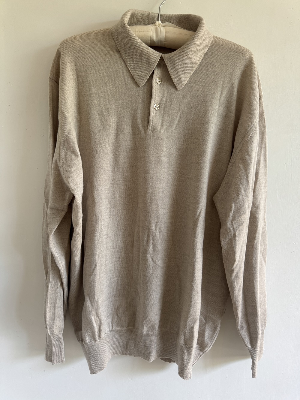 XXL Gran Sasso Wool Pullover Sweater Cream Tan Beige. Made in Italy